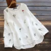 53fc4d31676e9ab1e58e787e5d3ffa69.webp Women Embroidery Vintage O Neck Casual Long Sleeve Cotton Blouse