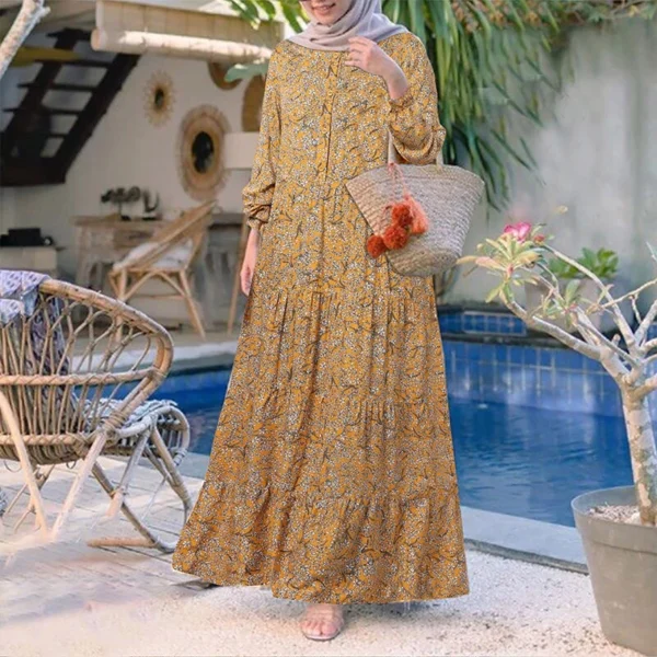 cn-11134207-7ras8-m0nwp681aq4n72.webp Women Casual Long Sleeve Front Button Printed Tiered Muslim Long Dress