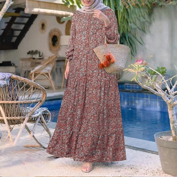 cn-11134207-7ras8-m0nwp98su4we7f.webp Women Casual Long Sleeve Front Button Printed Tiered Muslim Long Dress