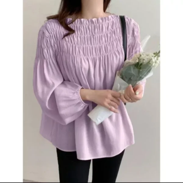 my-11134233-7ras9-mcbvm8lzrg196f.webp Fashionable Women Loose Korean Style Solid Color Long Sleeved Design Embroidered Lace Shirt Spring Autumn Loose Top