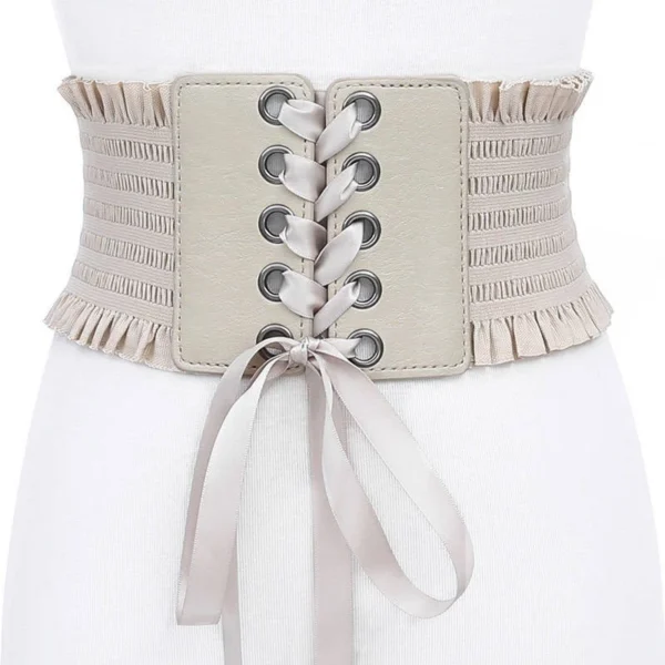 sg-11134201-7qvdq-ljo0r50a557b78.webp Women Ladies Elastic Corset Belt High Waist Tie up Cinch Waist Strap Waistband