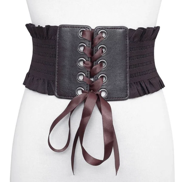 sg-11134201-7qvep-ljo0r7bisq0kb6.webp Women Ladies Elastic Corset Belt High Waist Tie up Cinch Waist Strap Waistband