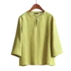 sg-11134201-7rcew-ltc97uw1o8ekd7.webp Women Korean Daily Casual Round Neck Three Quarter Sleeve Blouse