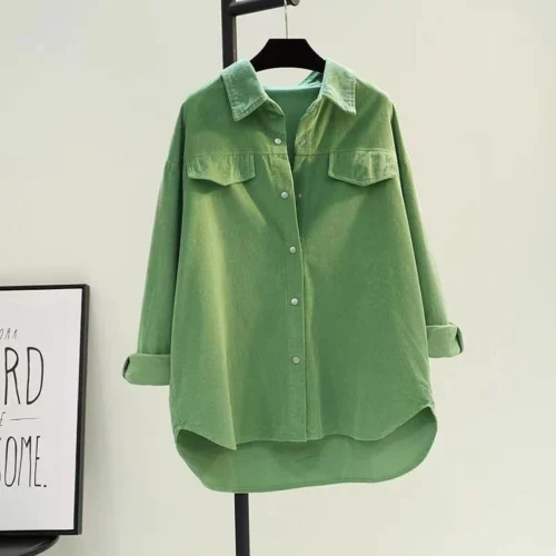 sg-11134201-7rfgv-m9tk86rknjprf9.webp Blouse Women European station Corduroy shirt Korean Style latest women loose casual cardigan shirt