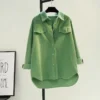 sg-11134201-7rfig-m9tk8e0nufdo0f.webp Blouse Women European station Corduroy shirt Korean Style latest women loose casual cardigan shirt