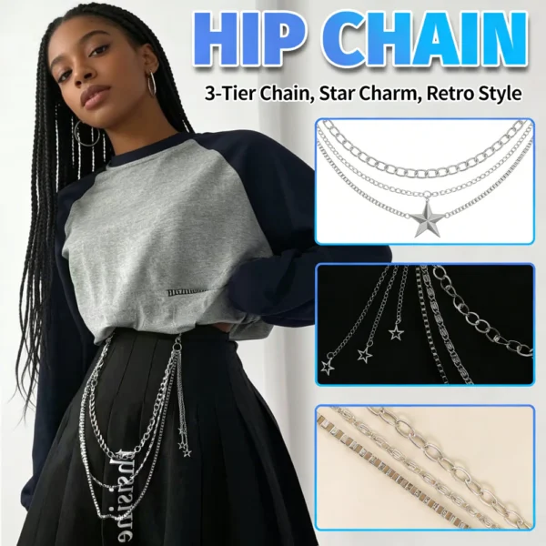 sg-11134201-8261k-mjtrqlt0kirmff.webp Hip Star Retro Charm 3 Tier Belt Chain Metal Pants Women Waist