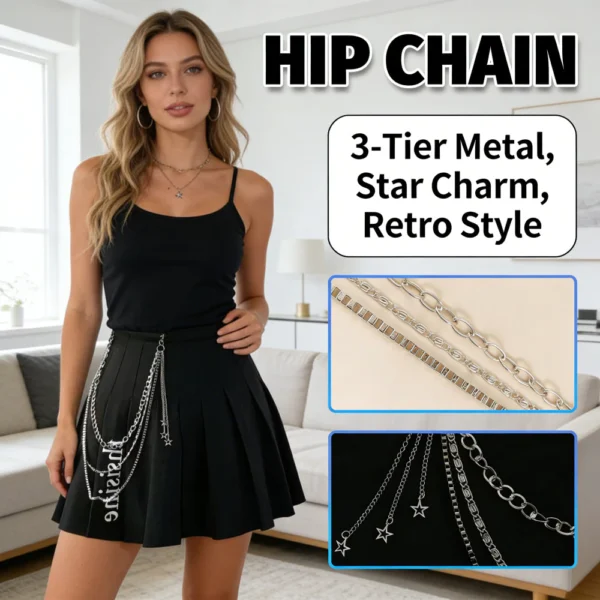 sg-11134201-82634-mjwc394iku8719.webp Hip Star Retro Charm 3 Tier Belt Chain Metal Pants Women Waist