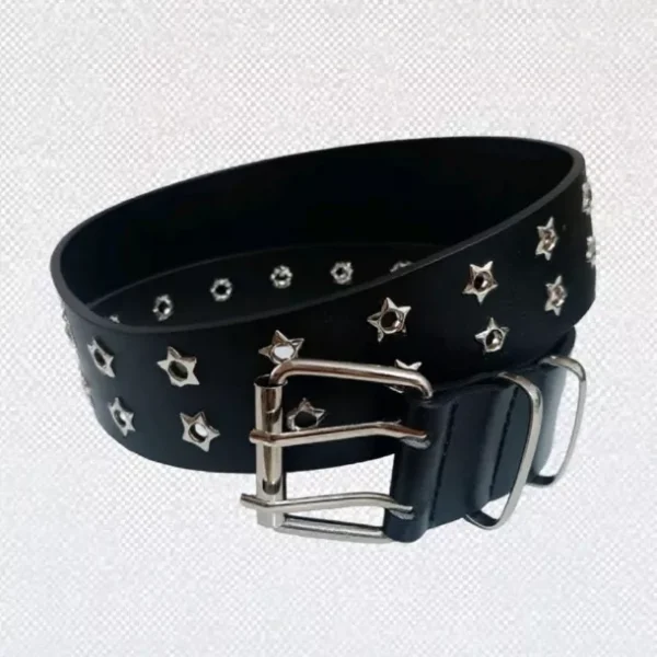 sg-11134301-7rdy4-mct12qamgegs08.webp Y2K Trendy Punk Belt for Women Double Star Eyelets Goth Streetwear Strap for Clubbing Daily Edgy