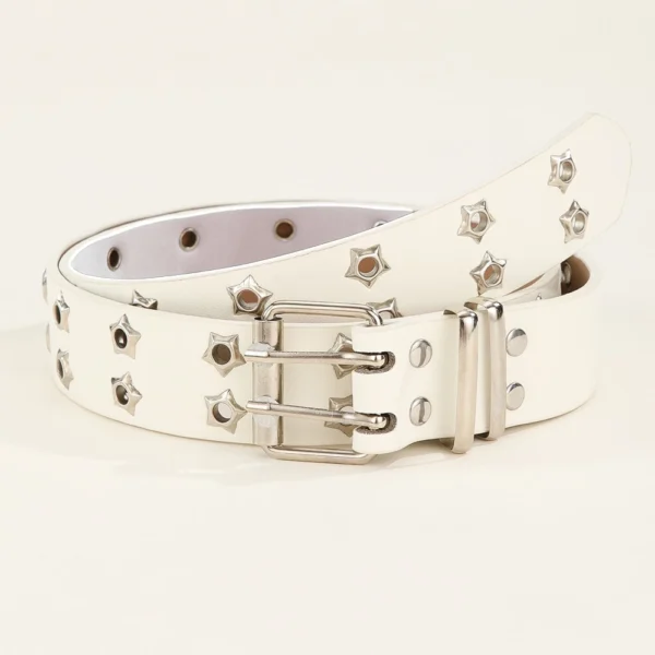 sg-11134301-7rfh5-m9iaduht6olxf9.webp Y2K Trendy Punk Belt for Women Double Star Eyelets Goth Streetwear Strap for Clubbing Daily Edgy